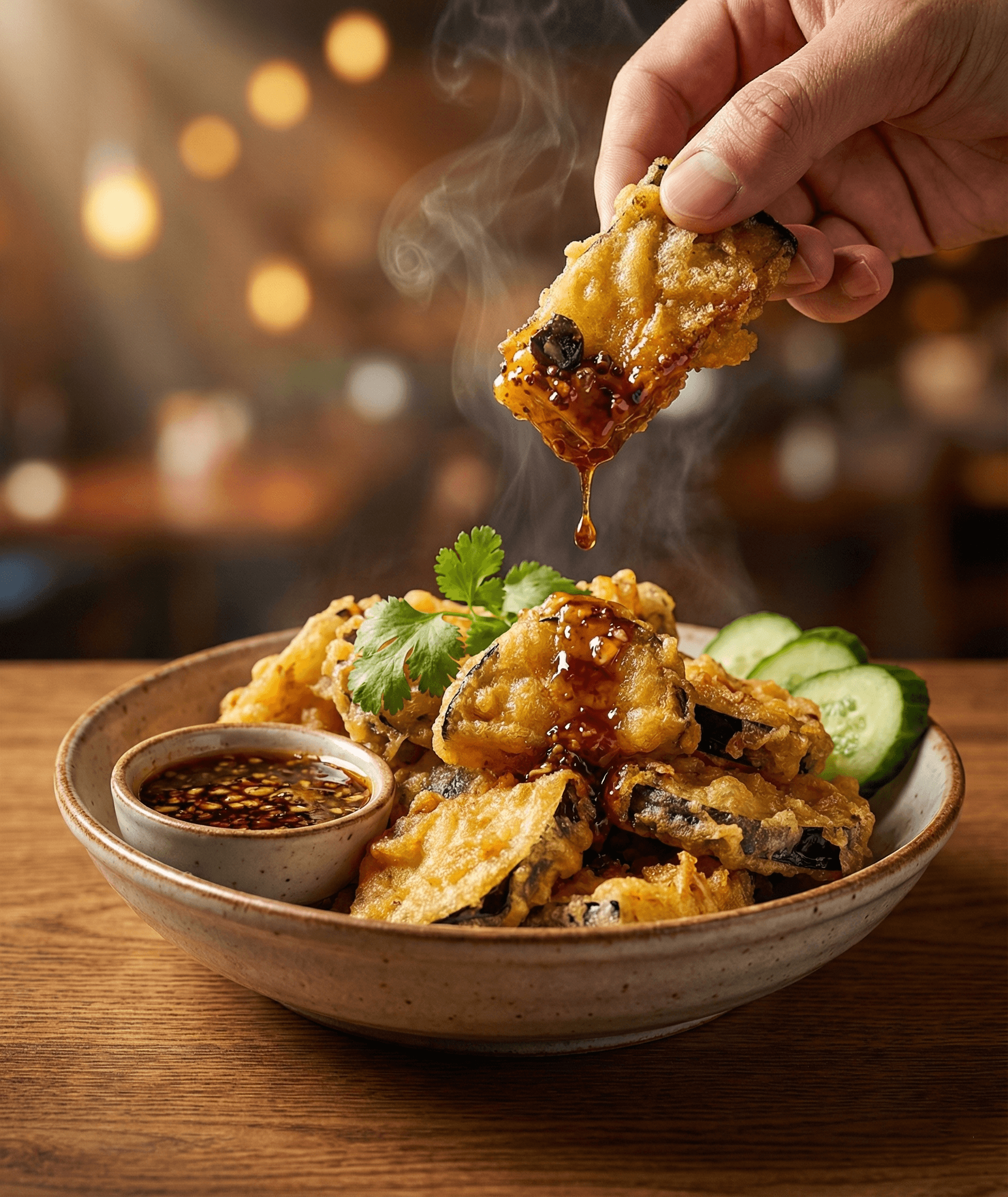 Crispy Eggplant with House Garlic Sauce