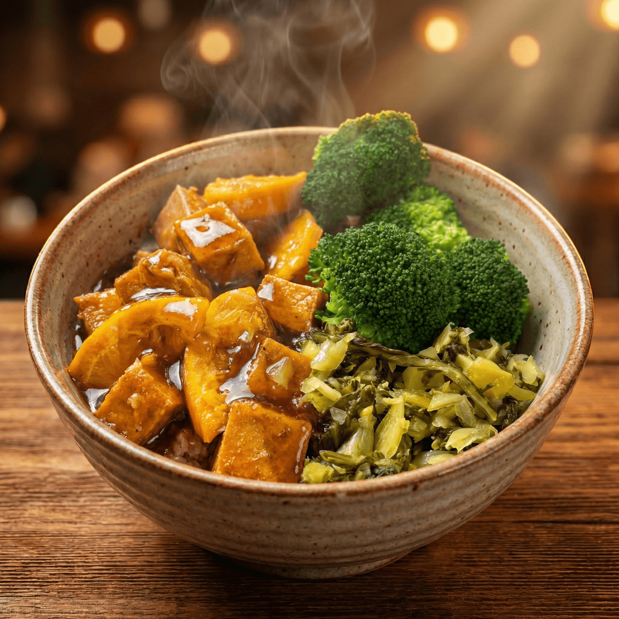 Orange Tofu Bowl - 100% plant-based and made from scratch at St.Veg